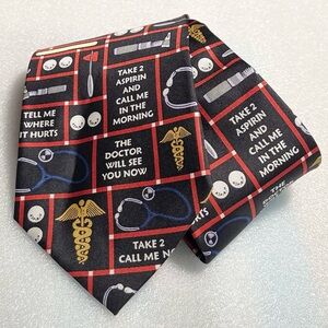Brand new never used Museum artifacts medical silk neck tie